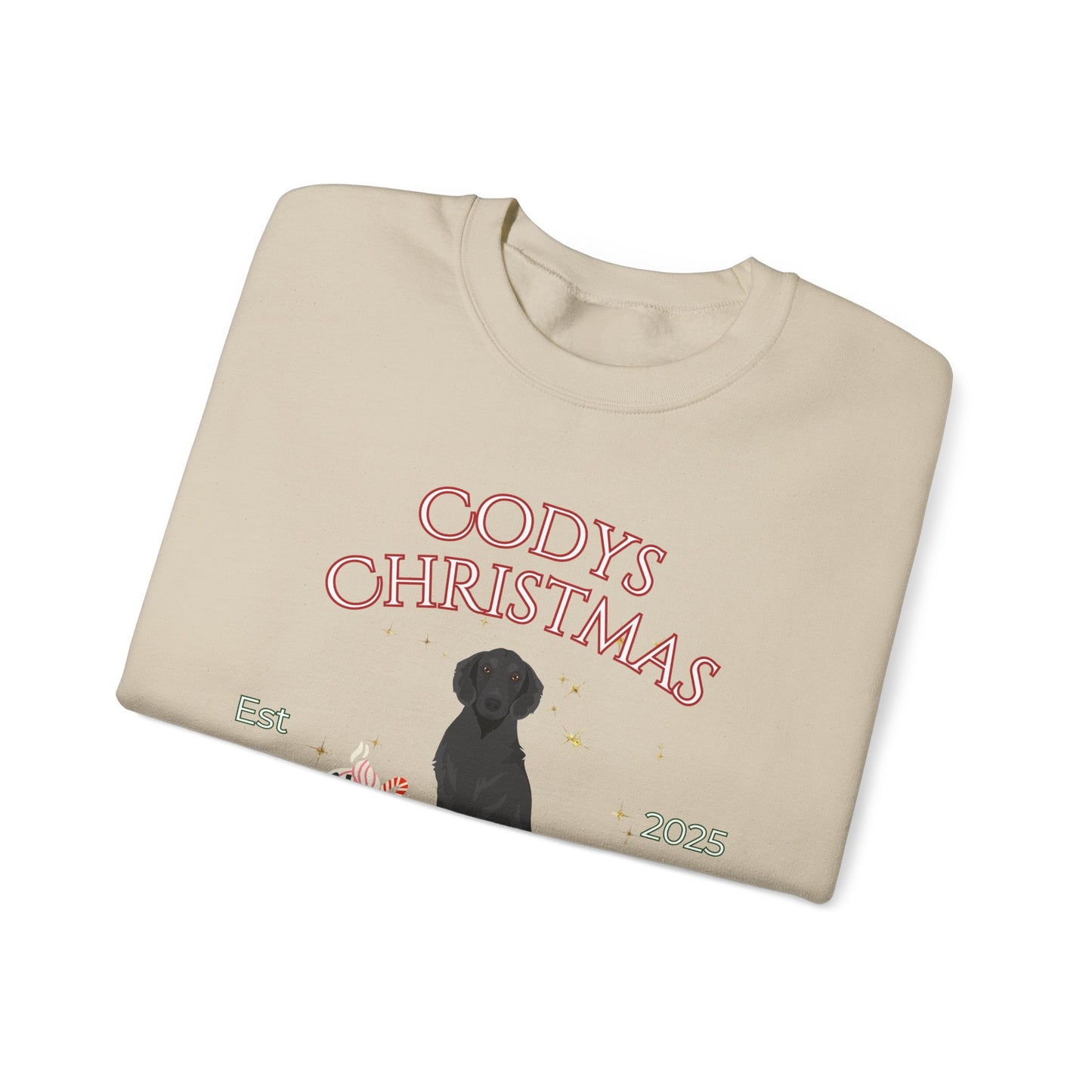 Flat Coated Retriever Dog Christmas Social Club Unisex Heavy Blend Crewneck Sweatshirt Custom Name
