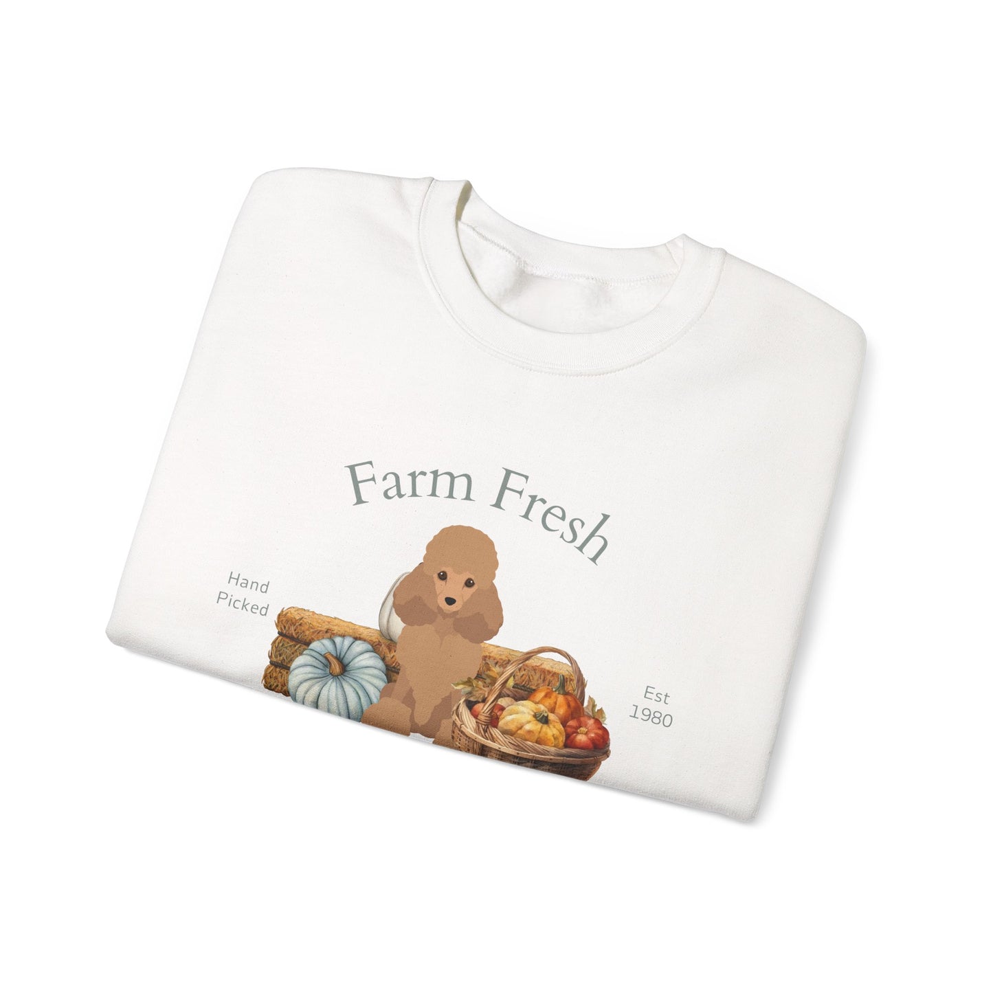 Poodle Dog Fall Farm Fresh Unisex Heavy Blend Crewneck Sweatshirt