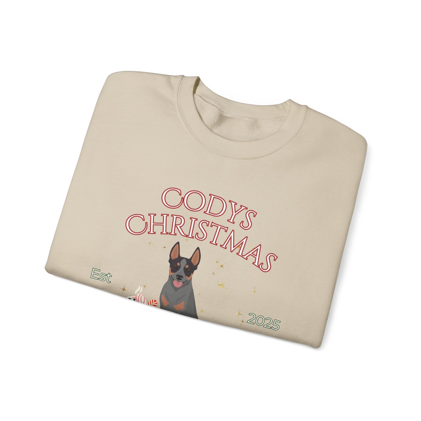 Australian Stumpy Tail Cattle Dog Dog Christmas Social Club Unisex Heavy Blend Crewneck Sweatshirt Custom Name