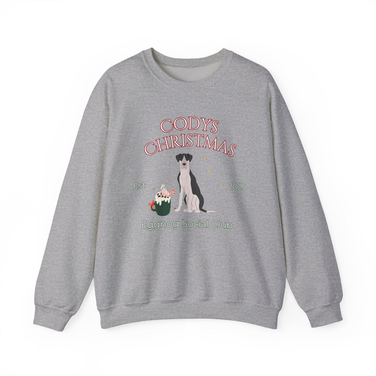 Great Dane Dog Christmas Social Club Unisex Heavy Blend Crewneck Sweatshirt Custom Name