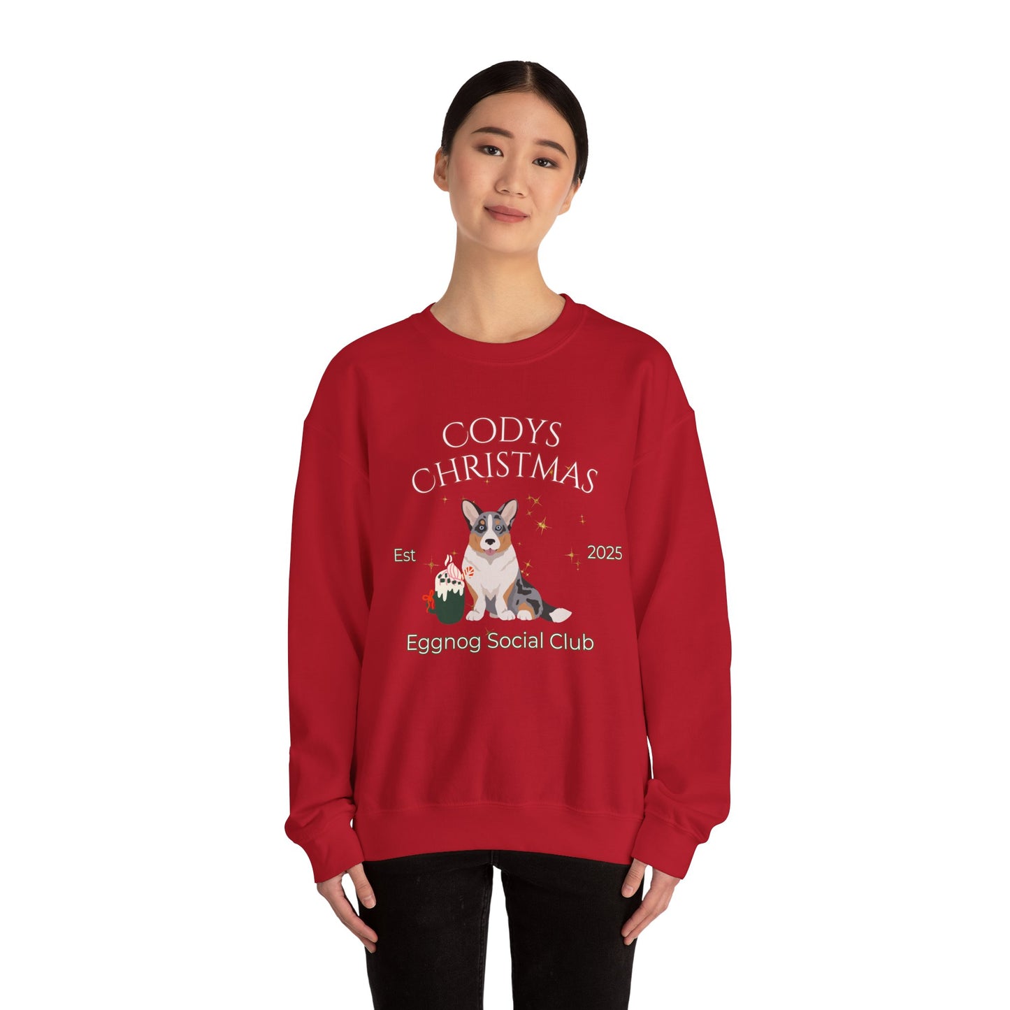 Cardigan Welsh Corgi Dog Christmas Social Club Unisex Heavy Blend Crewneck Sweatshirt Custom Name