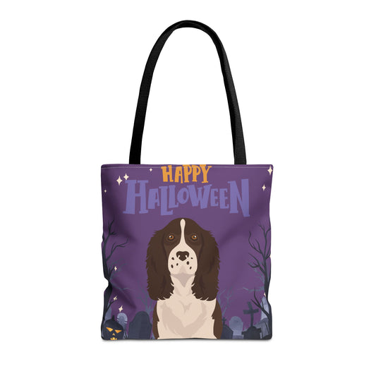 Springer Spaniel Dog Happy Halloween Tote Bag 16x16