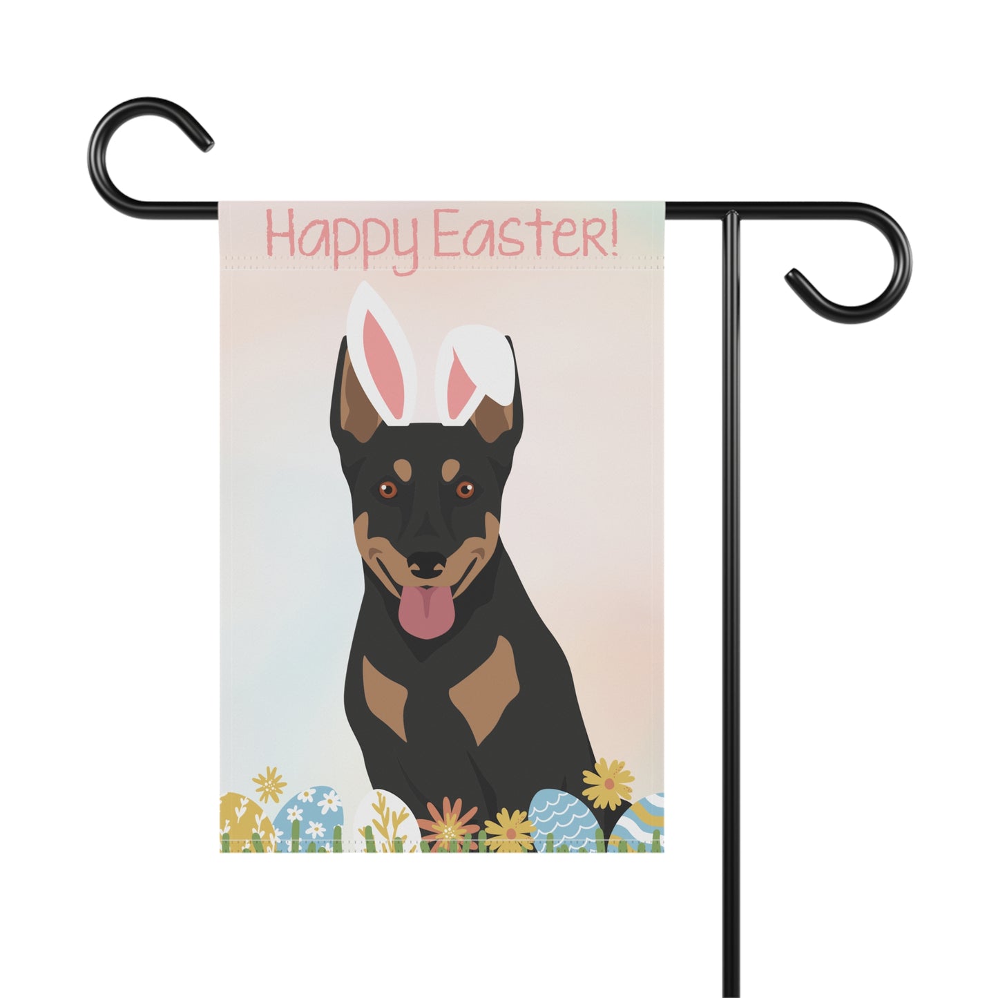 Australian Kelpie Dog Happy Easter Garden Flag