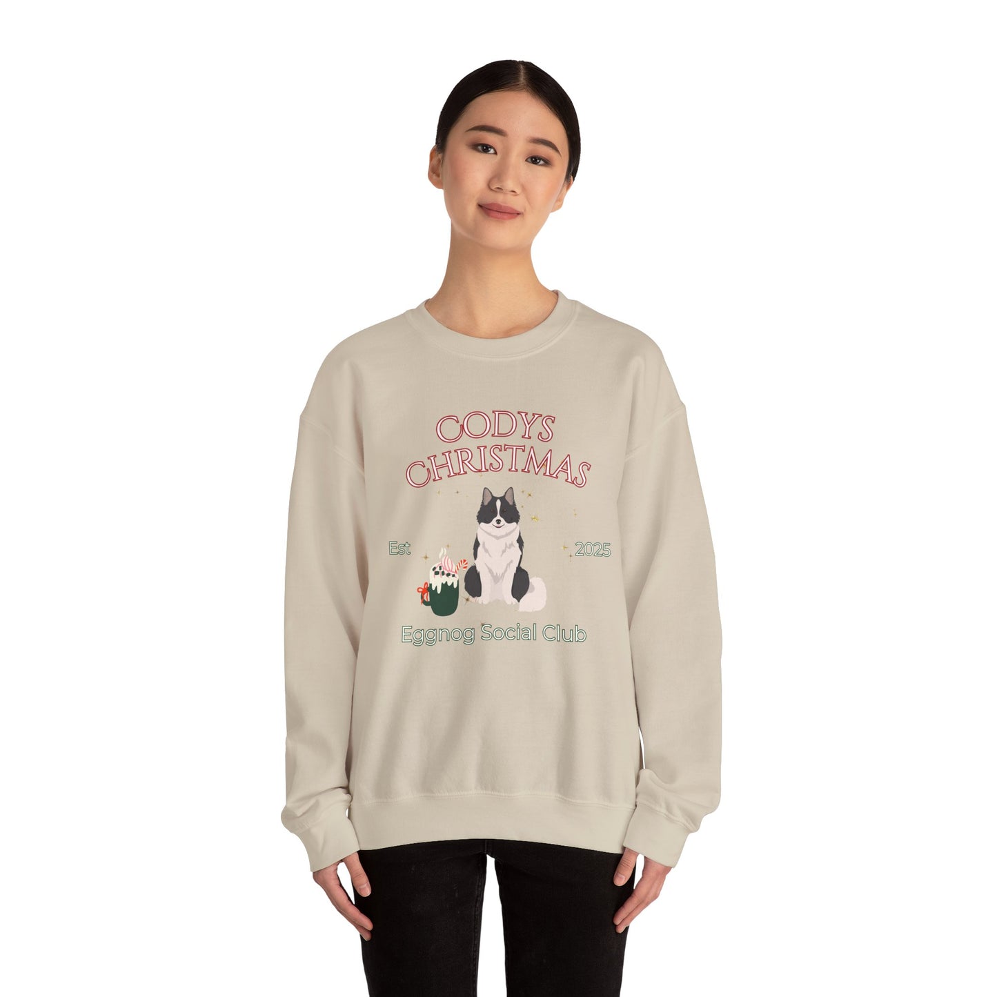 Icelandic Sheepdog Dog Christmas Social Club Unisex Heavy Blend Crewneck Sweatshirt Custom Name