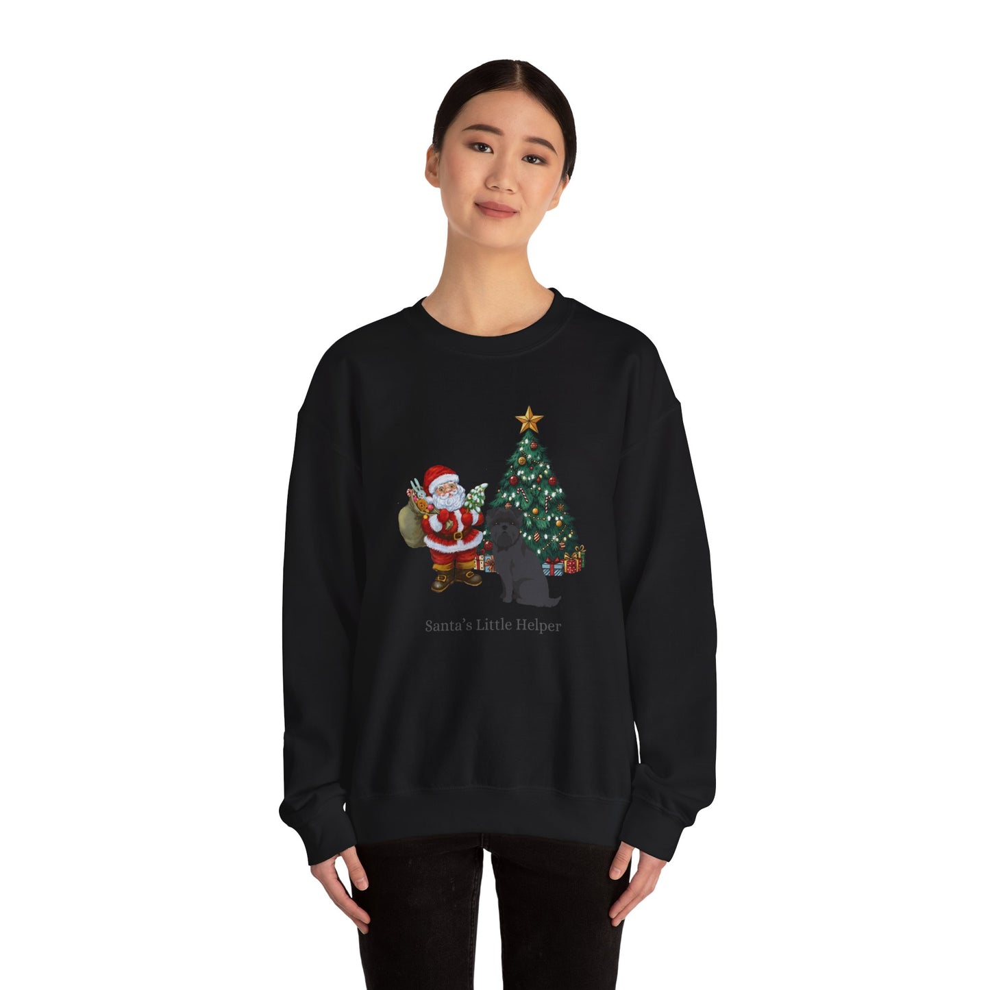 Affenpinscher Dog Santa's Little Helper Unisex Heavy Blend Crewneck Sweatshirt