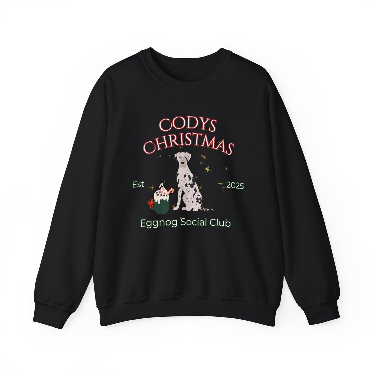 Great Dane Dog Christmas Social Club Unisex Heavy Blend Crewneck Sweatshirt Custom Name