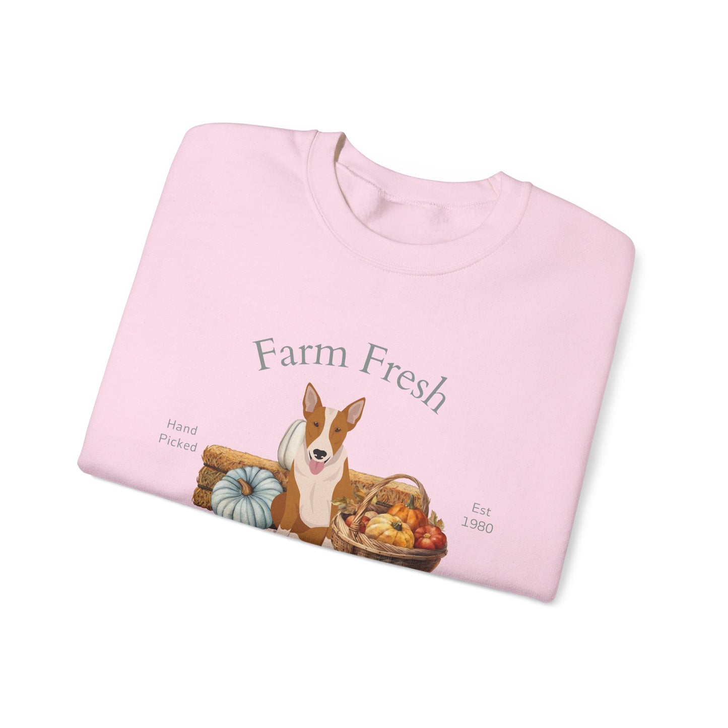 Bull Terrier Dog Fall Farm Fresh Unisex Heavy Blend Crewneck Sweatshirt