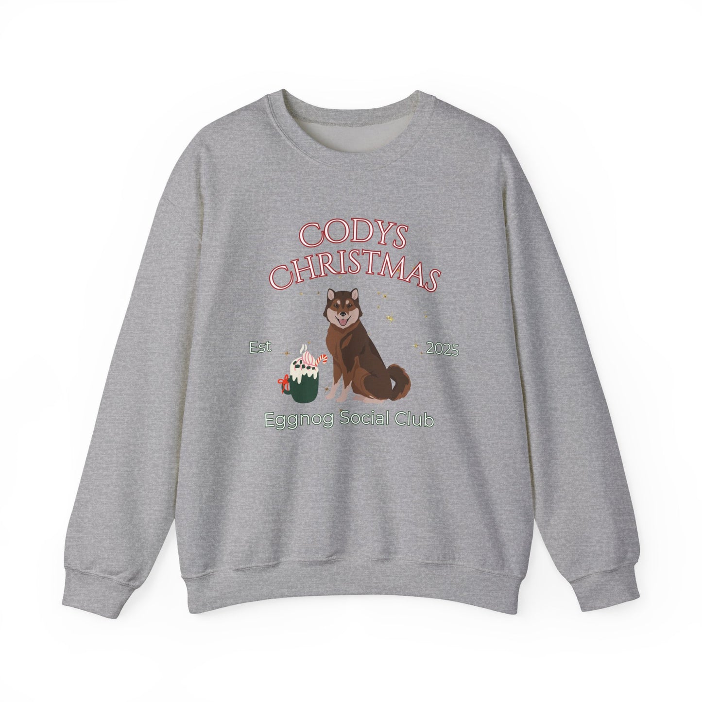 Hokkaido Dog Christmas Social Club Unisex Heavy Blend Crewneck Sweatshirt Custom Name