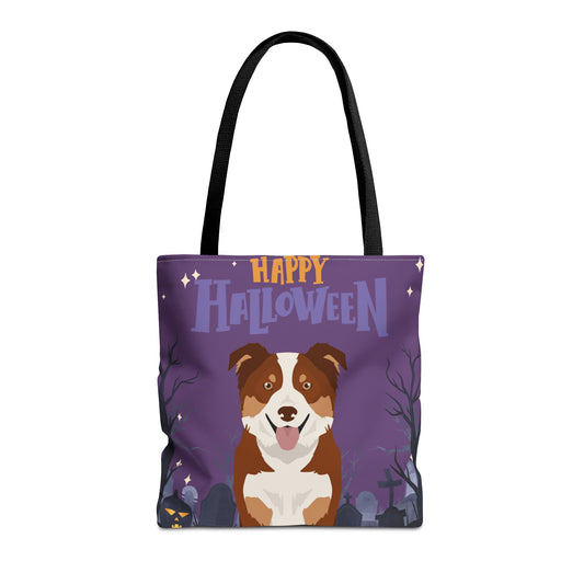 Border Collie Dog Happy Halloween Tote Bag 16x16