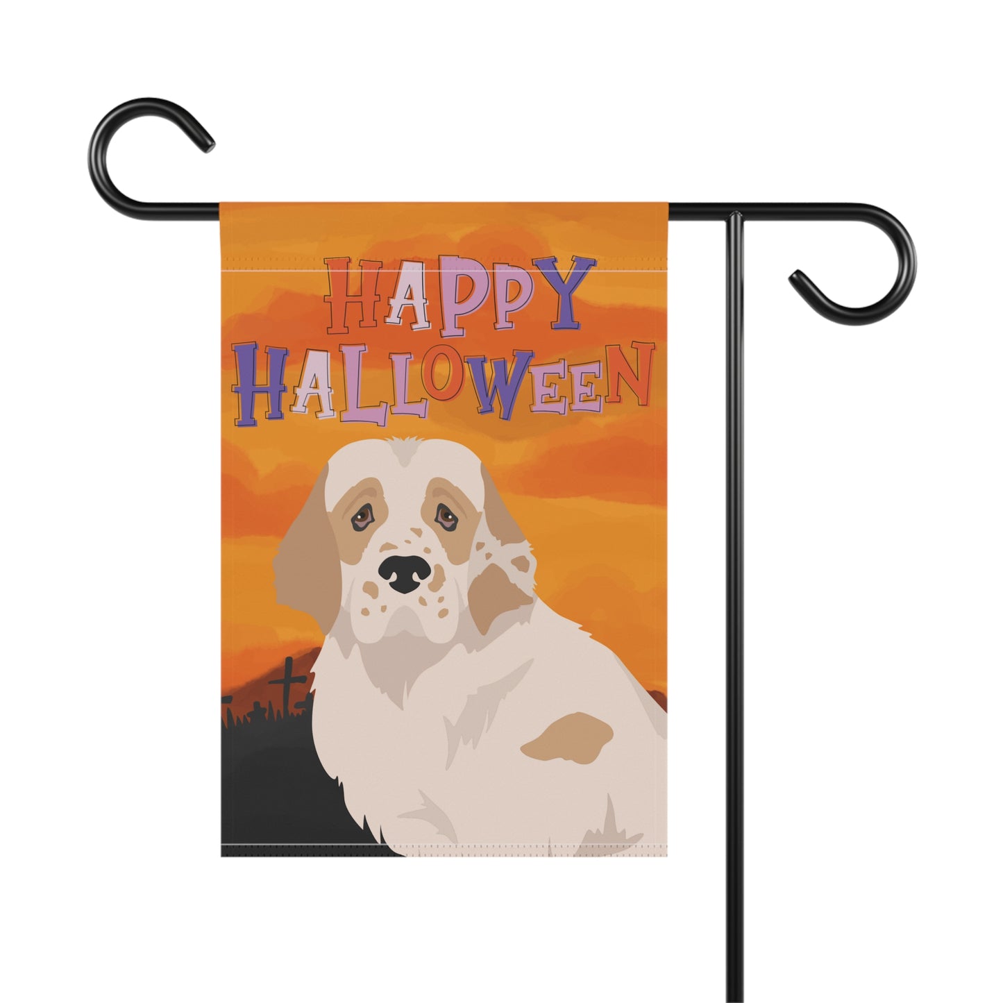 Clumber Spaniel Dog Halloween Garden Flag