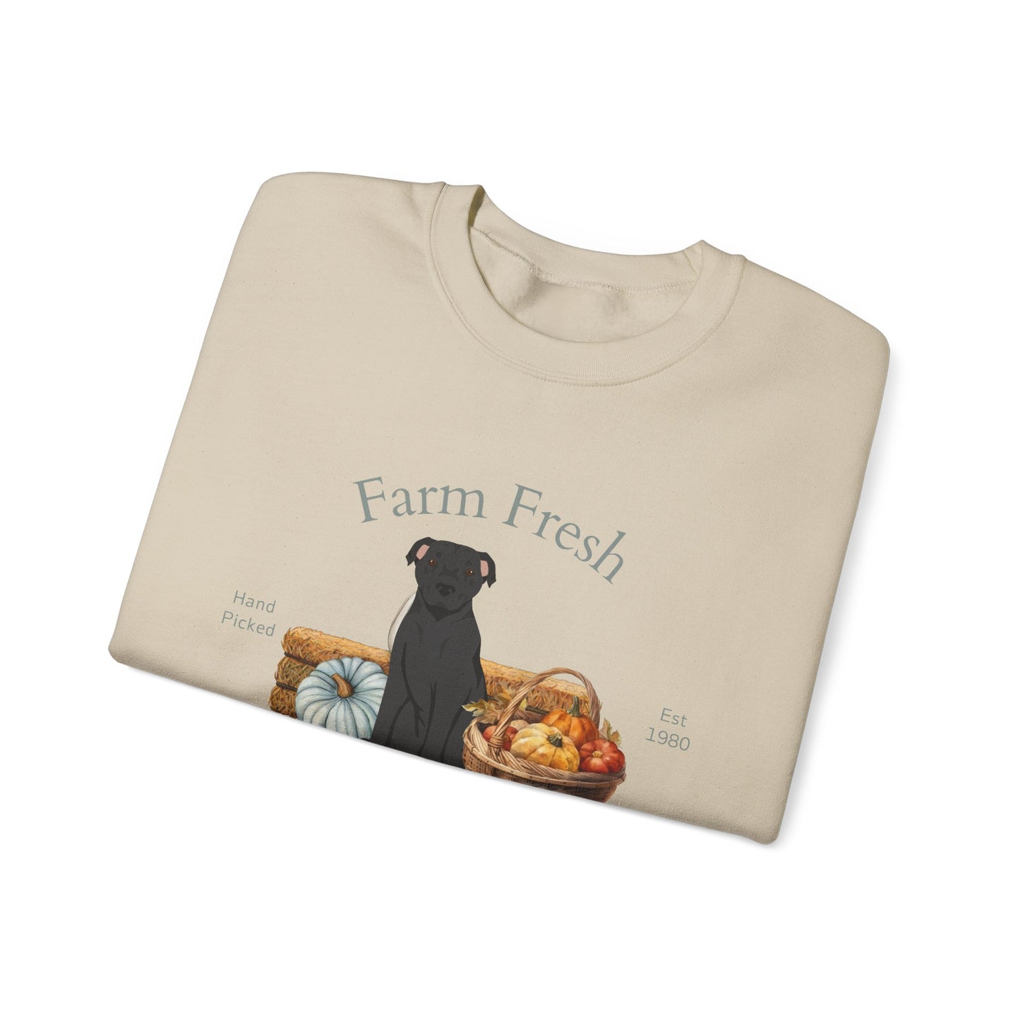 American Staffordshire Terrier Dog Fall Farm Fresh Unisex Heavy Blend Crewneck Sweatshirt