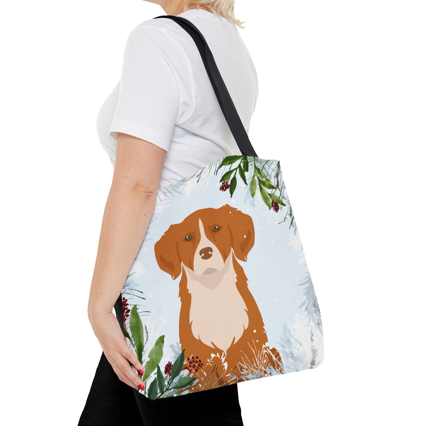 Nova Scotia Tolling Retriever Dog Christmas Holiday Tote Bag 16x16