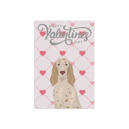 English Setter Dog Valentines Day Garden Flag