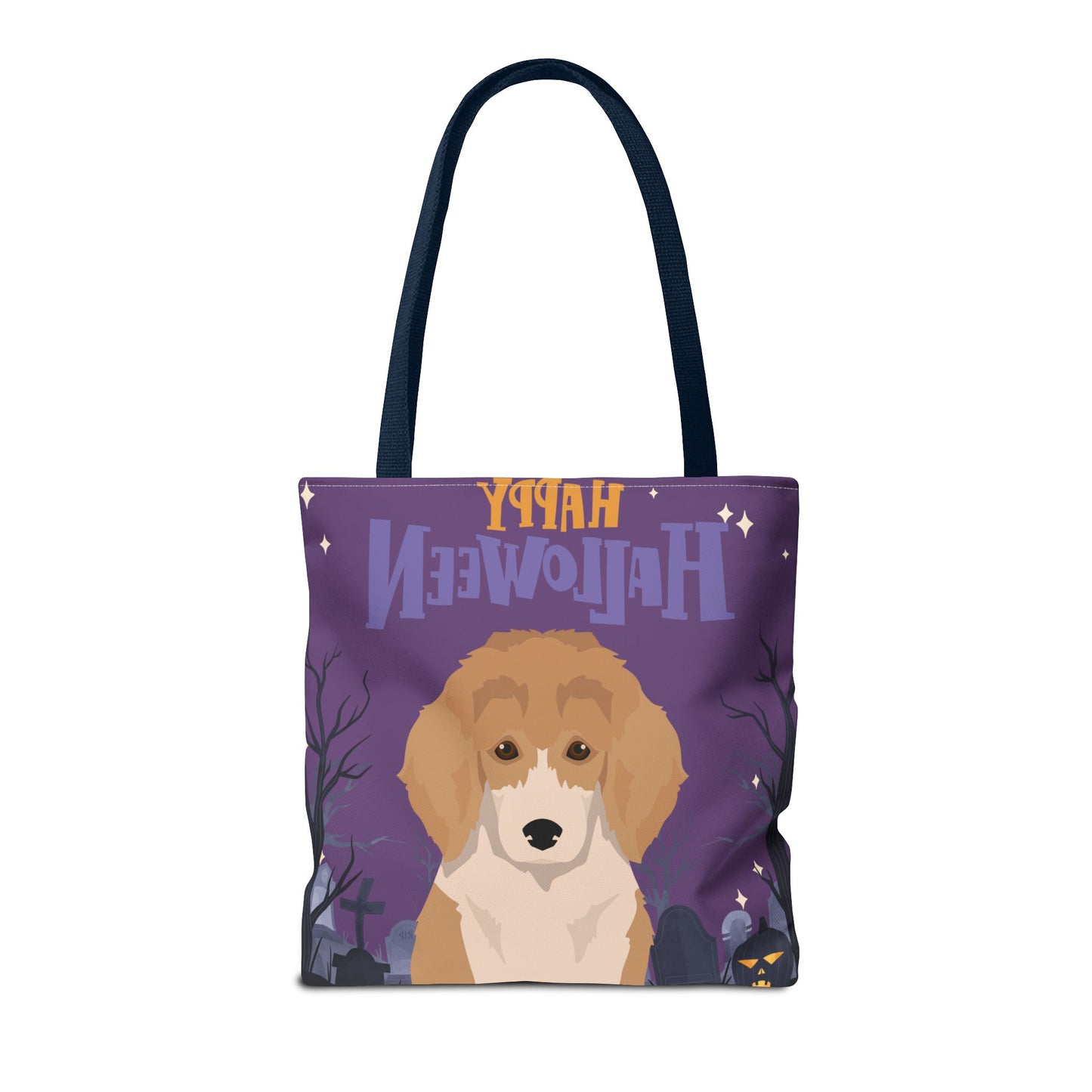 Poodle Dog Happy Halloween Tote Bag 16x16