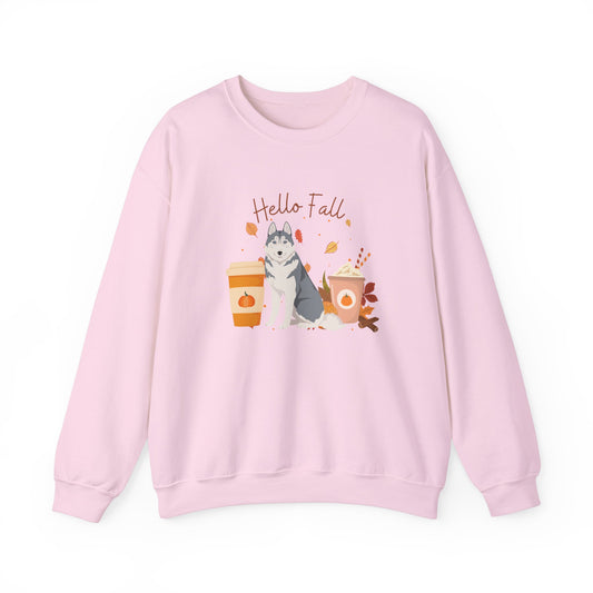Siberian Husky Dog Fall Halloween Unisex Heavy Blend Crewneck Sweatshirt
