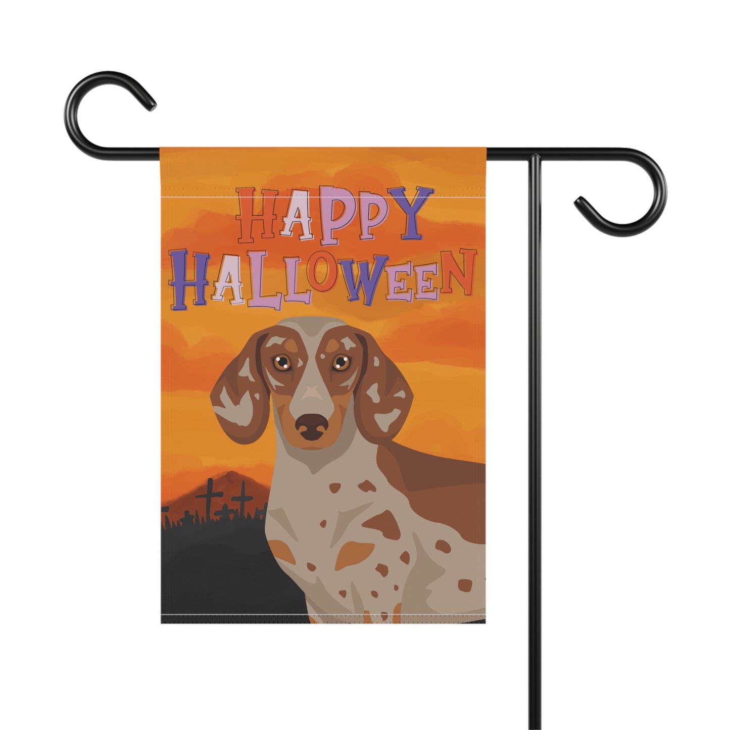 Dachshund Dog Halloween Garden Flag