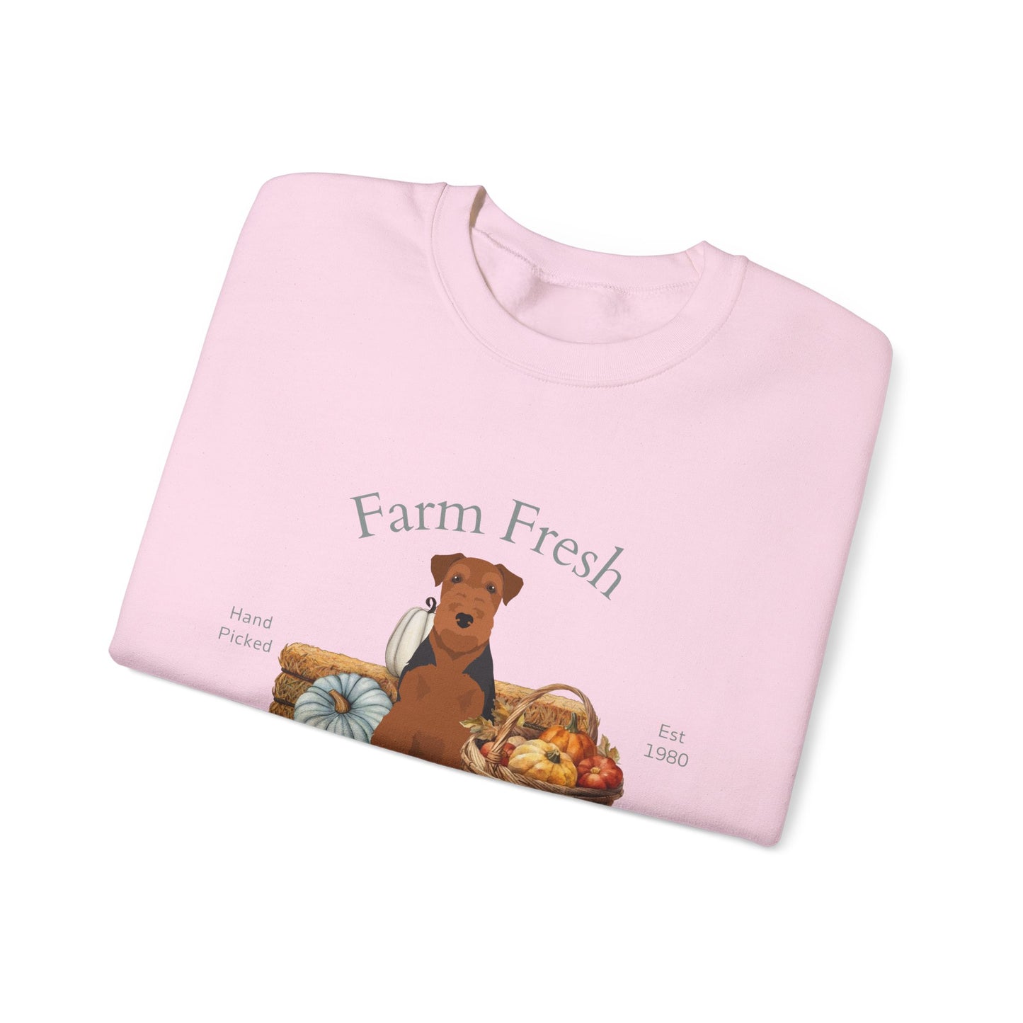 Welsh Terrier Dog Fall Farm Fresh Unisex Heavy Blend Crewneck Sweatshirt