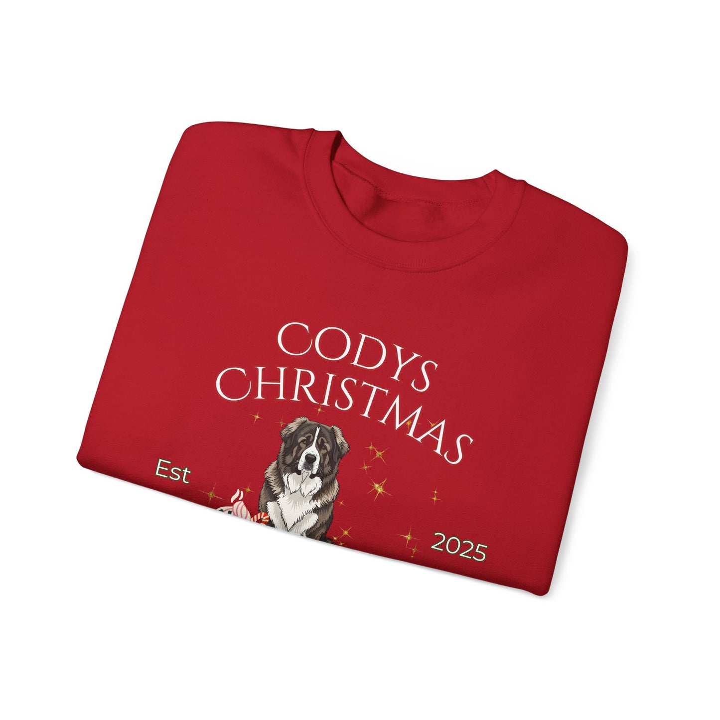Caucasian Shepherd Dog Christmas Social Club Unisex Heavy Blend Crewneck Sweatshirt Custom Name