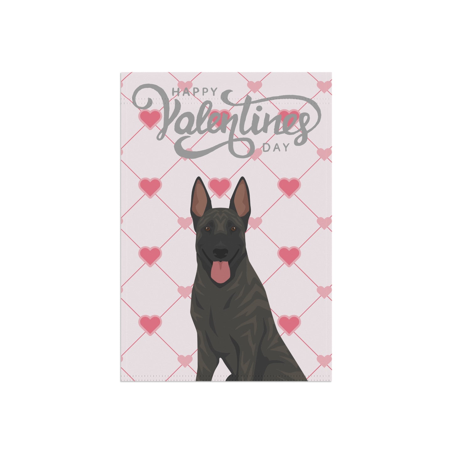 Dutch Shepherd Dog Valentines Day Garden Flag