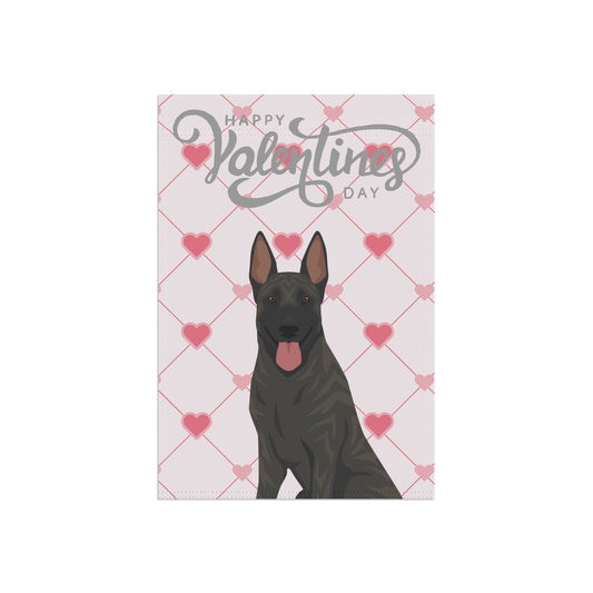 Dutch Shepherd Dog Valentines Day Garden Flag