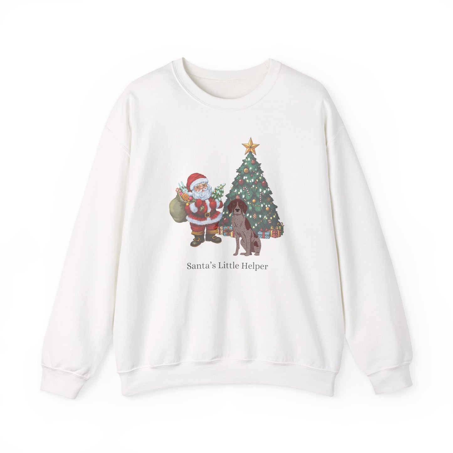 German Shorthaired Pointer Dog Santa's Little Helper Unisex Heavy Blend Crewneck Sweatshirt