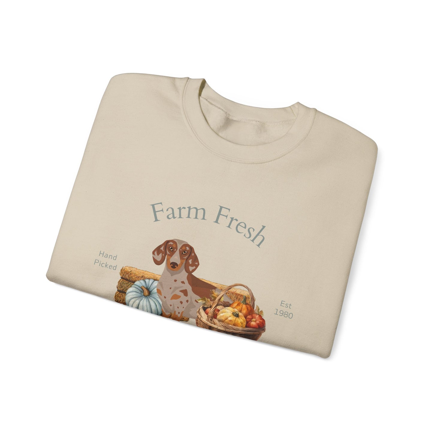 Dachshund Dog Fall Farm Fresh Unisex Heavy Blend Crewneck Sweatshirt