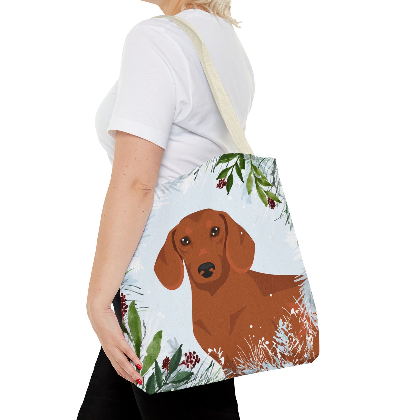 Dachshund Dog Christmas Holiday Tote Bag 16x16