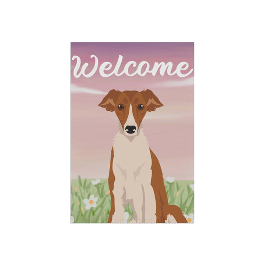 Silken Windhound Dog Welcome Garden Flag