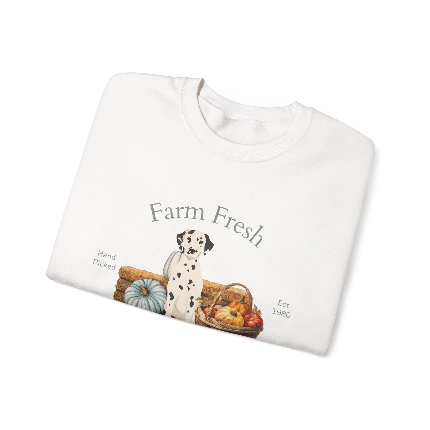 Dalmatian Dog Fall Farm Fresh Unisex Heavy Blend Crewneck Sweatshirt