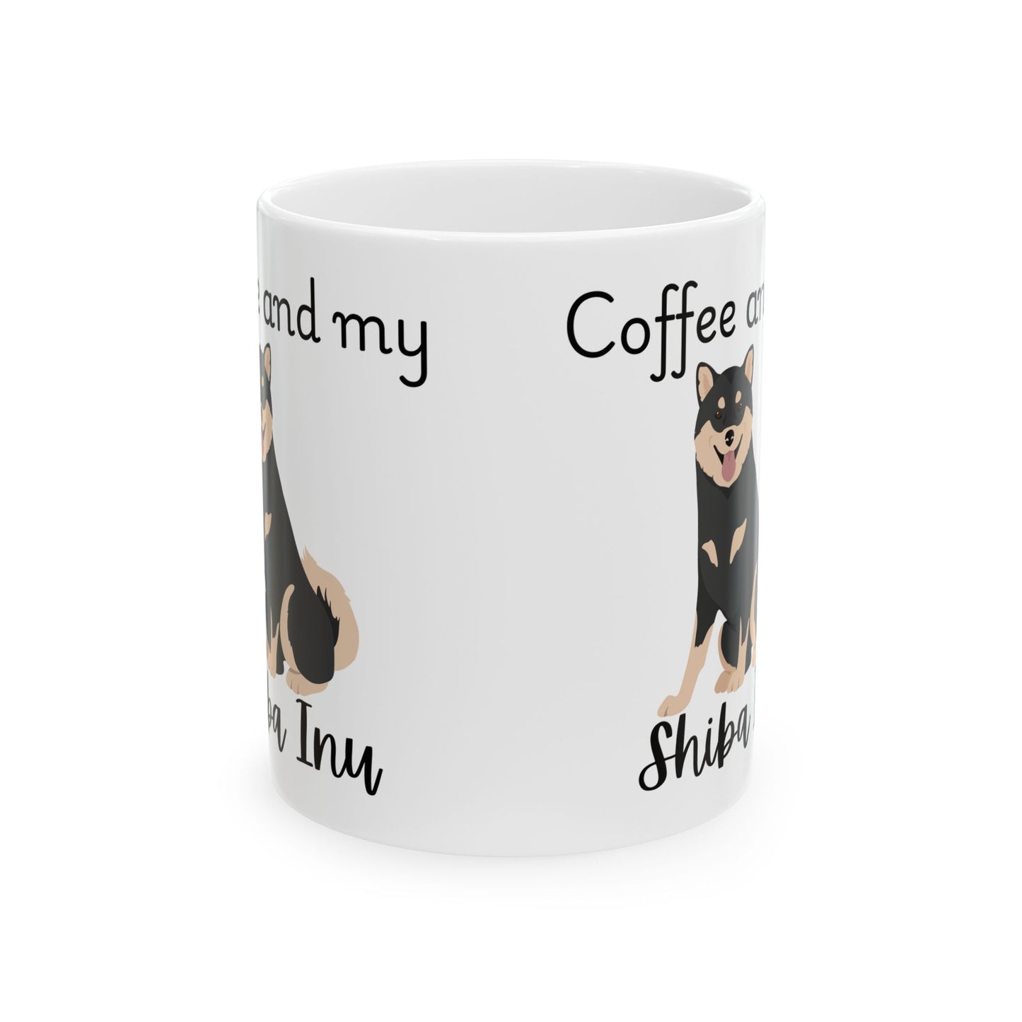 Coffee and My Shiba Inu Ceramic Mug | Dog Lover Gift, Pet Owner Cup, Cute Mug for Dog Moms, Funny Mug for Coffee Lovers