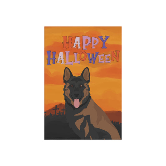 German Shepherd Dog Halloween Garden Flag