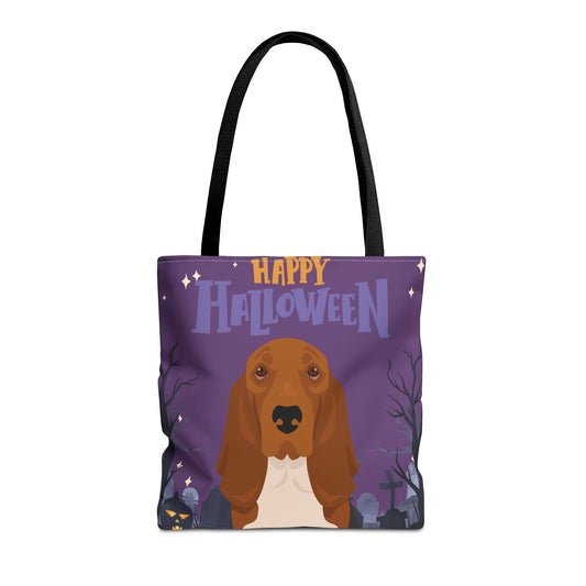Basset Hound Dog Happy Halloween Tote Bag 16x16
