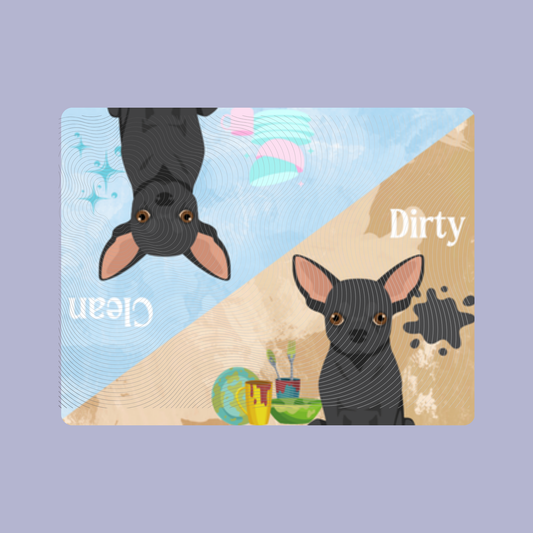 Chihuahua Dog Clean & Dirty Fridge Magnet Set 3 Pack