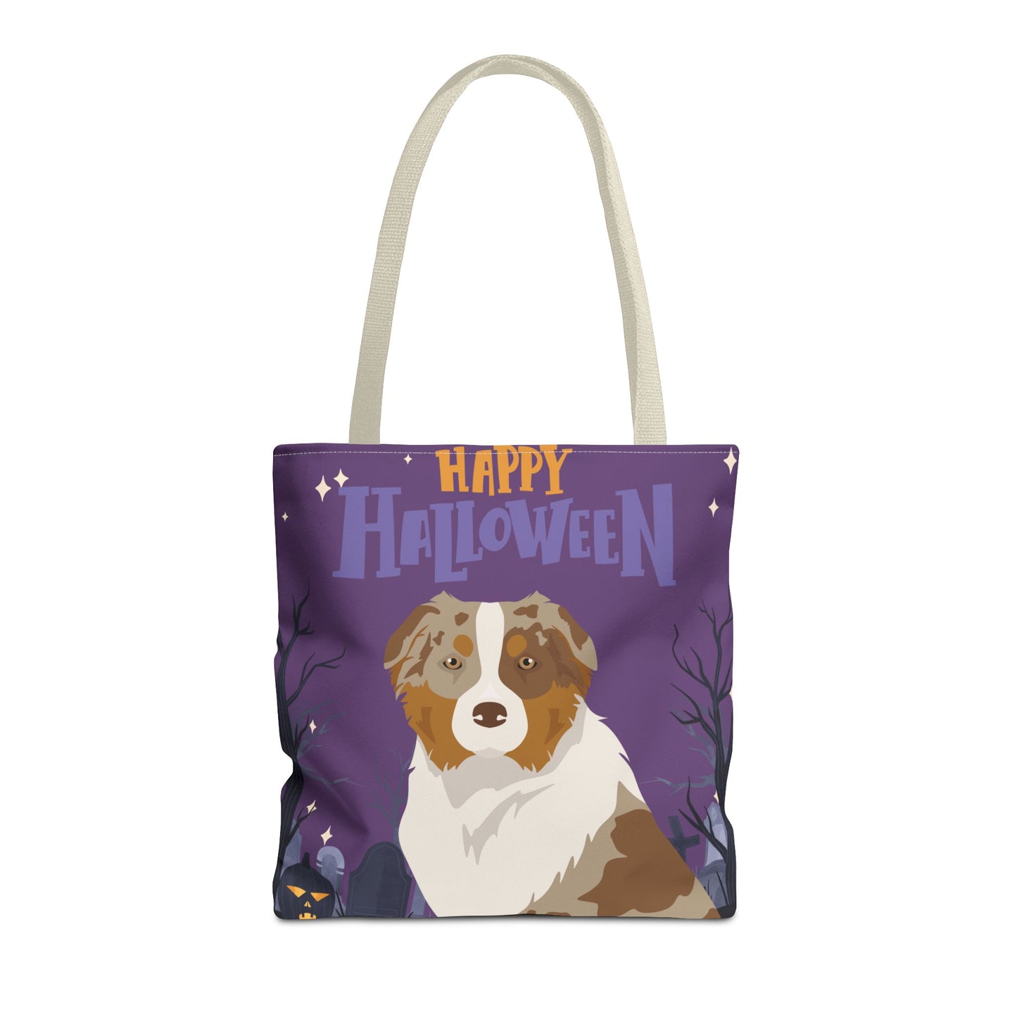 Australian Shepherd Dog Happy Halloween Tote Bag 16x16