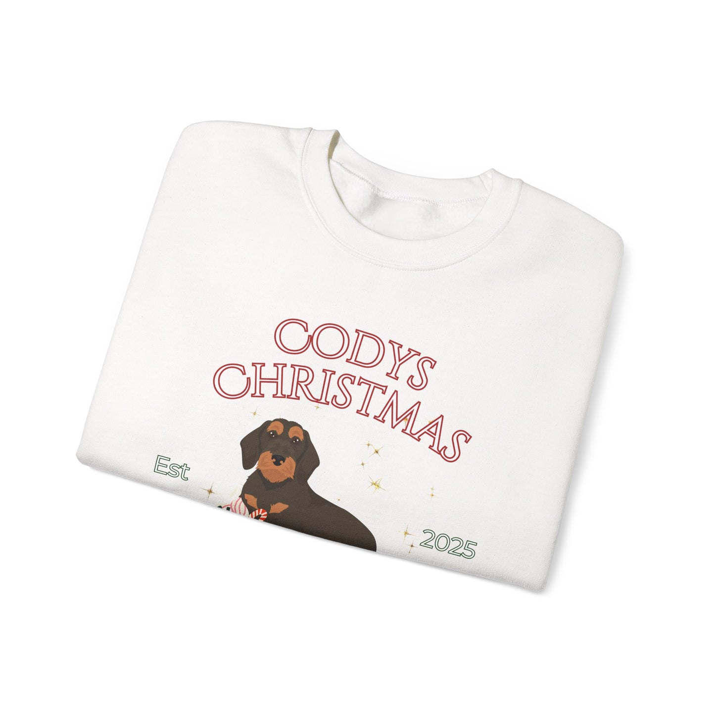 Dachshund Dog Christmas Social Club Unisex Heavy Blend Crewneck Sweatshirt Custom Name