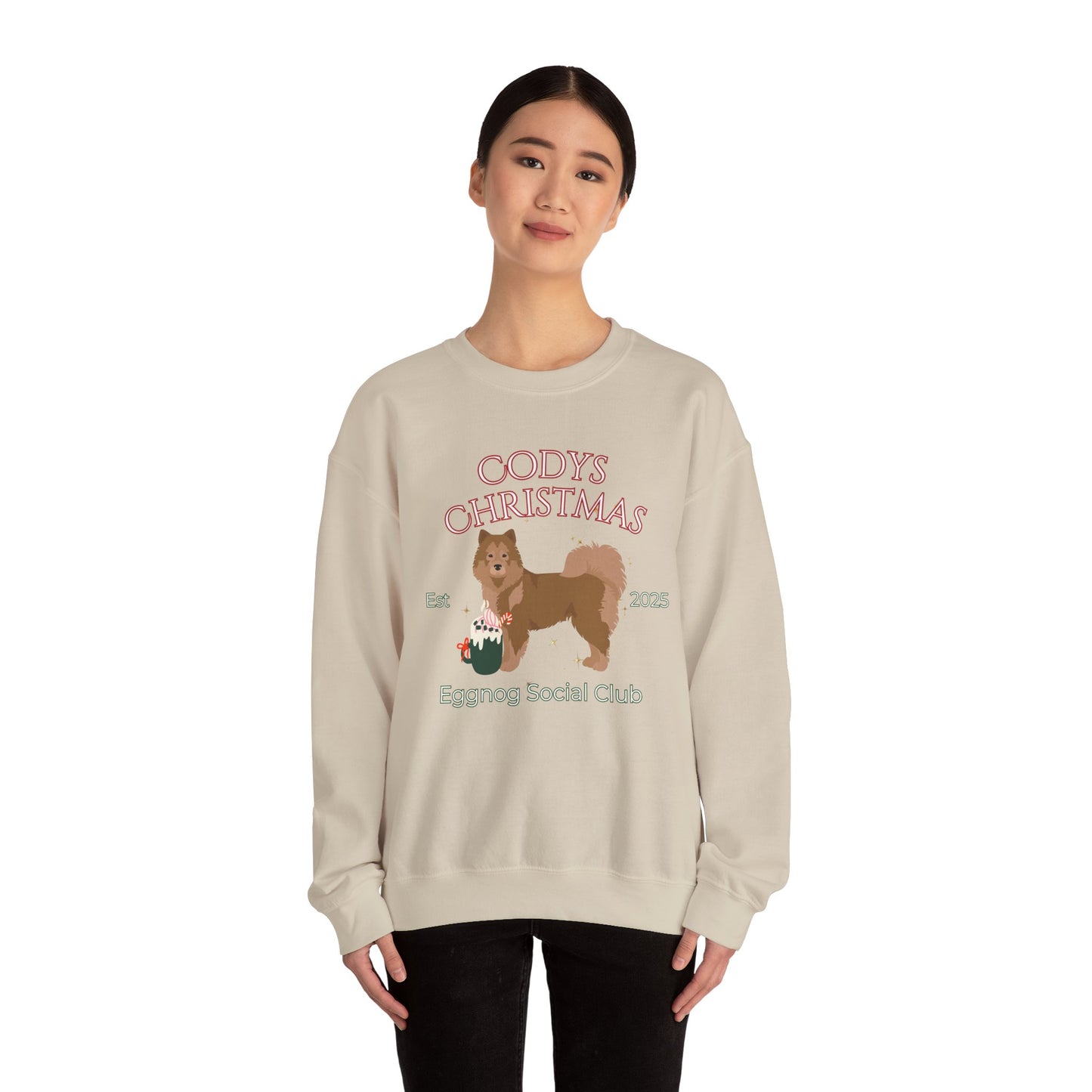 Eurasier Dog Christmas Social Club Unisex Heavy Blend Crewneck Sweatshirt Custom Name