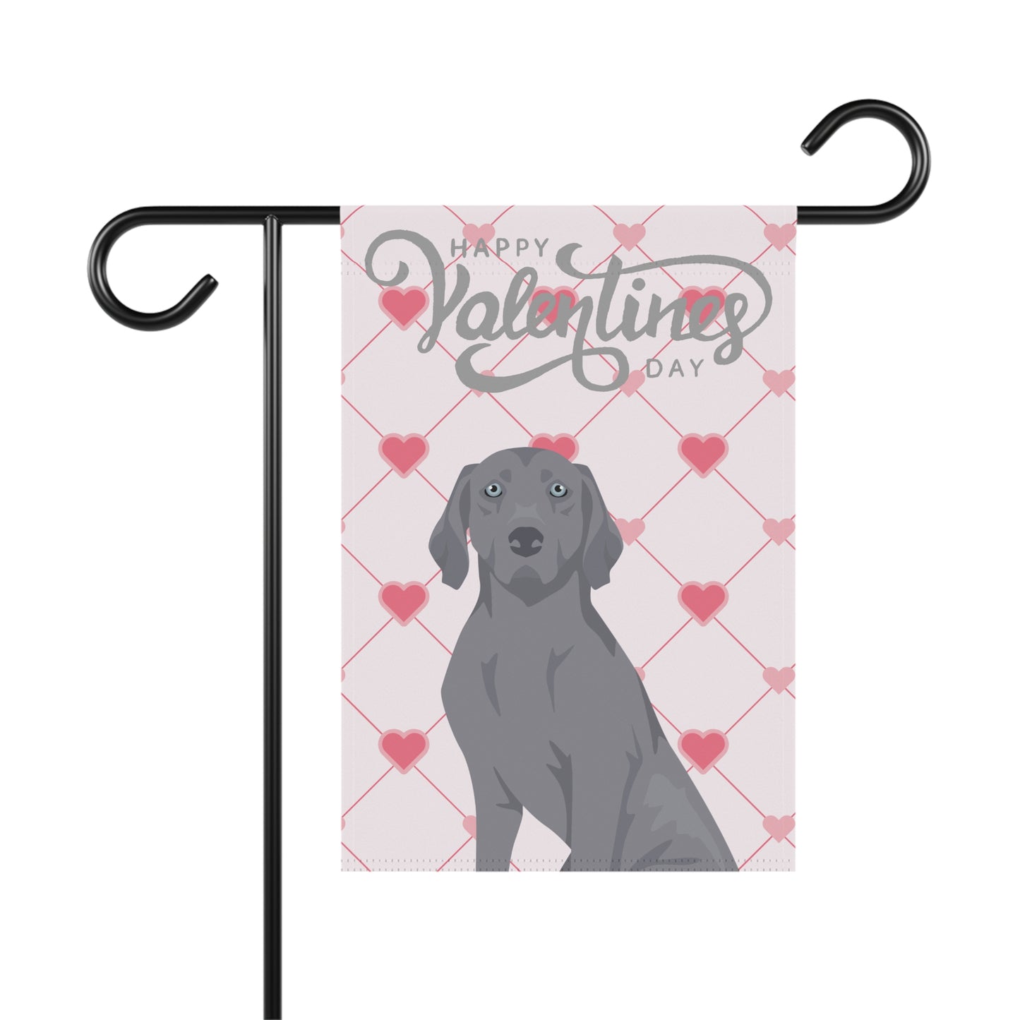 Weimaraner Dog Valentines Day Garden Flag