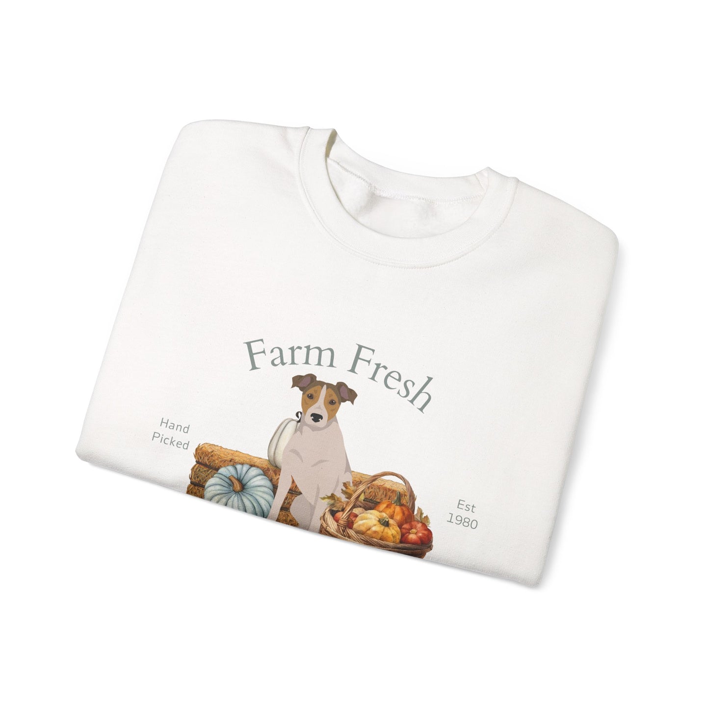 Parson Russell Terrier Dog Fall Farm Fresh Unisex Heavy Blend Crewneck Sweatshirt