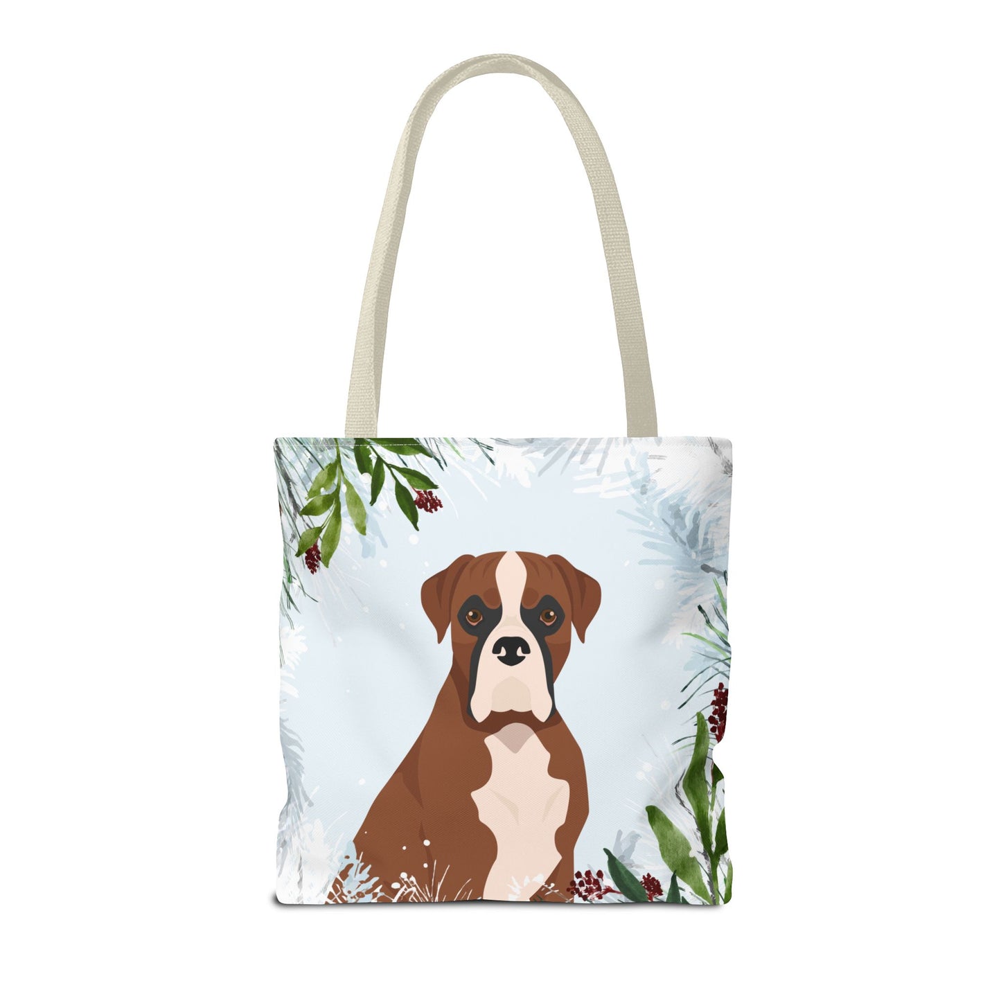 Boxer Dog Christmas Holiday Tote Bag 16x16