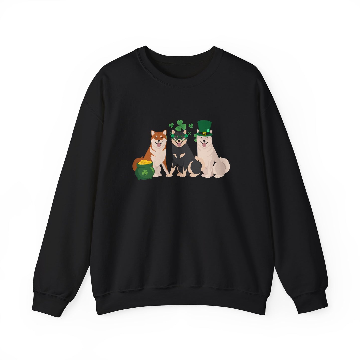 Shiba Inu Dog St Patricks Day Unisex Heavy Blend Crewneck Sweatshirt, St Pattys day, Cute Dog Mom Gift