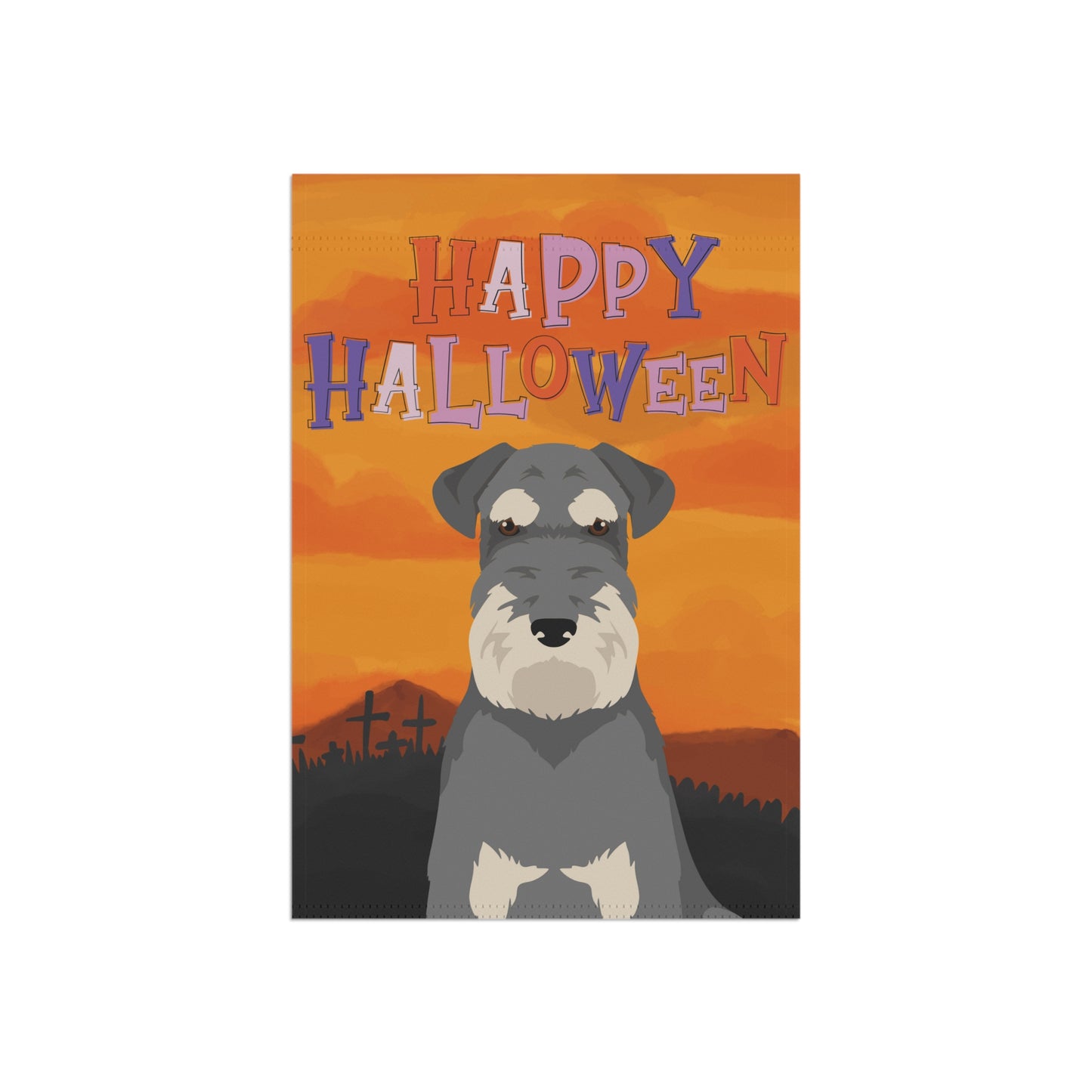 Schnauzer Dog Halloween Garden Flag