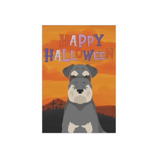 Schnauzer Dog Halloween Garden Flag