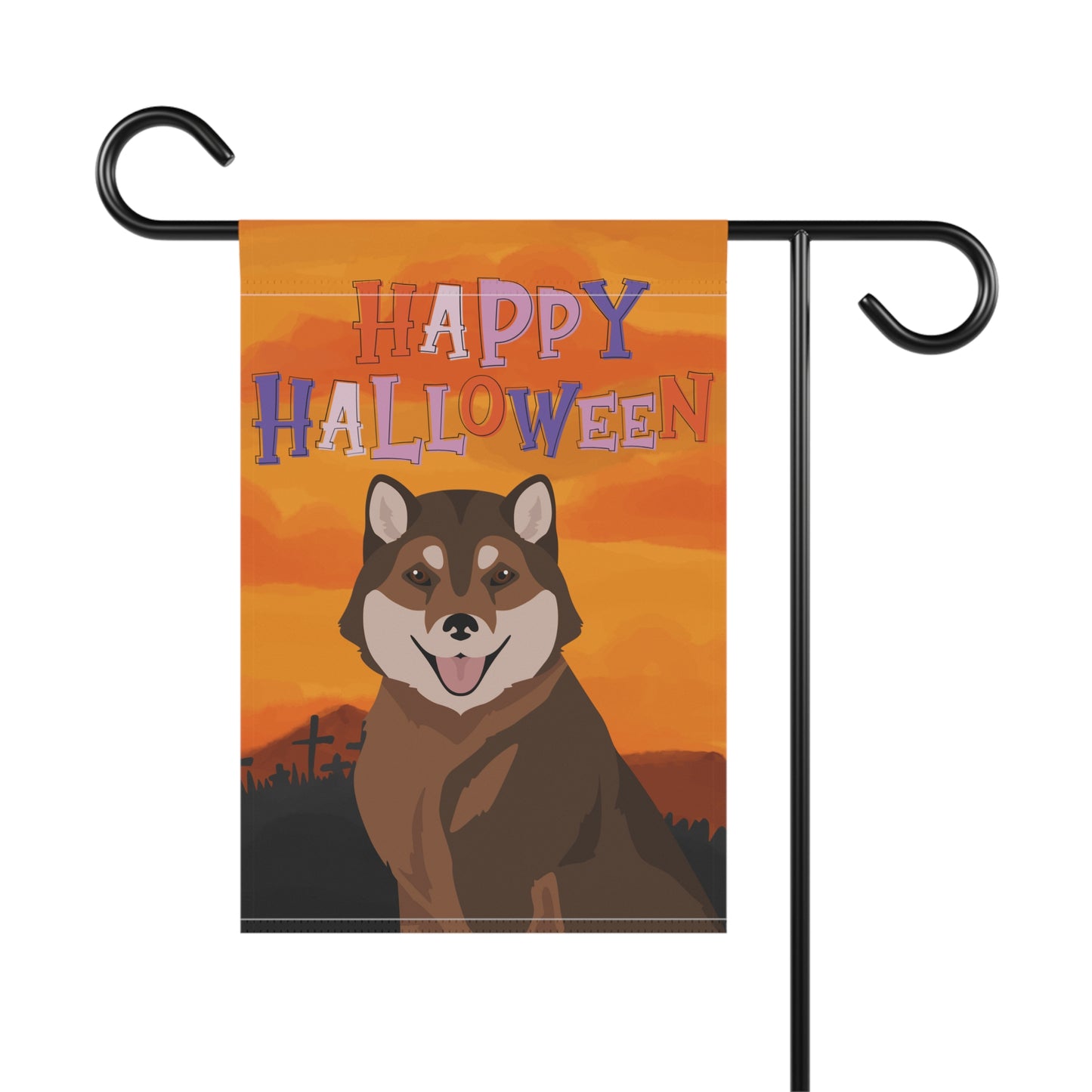 Hokkaido Dog Halloween Garden Flag