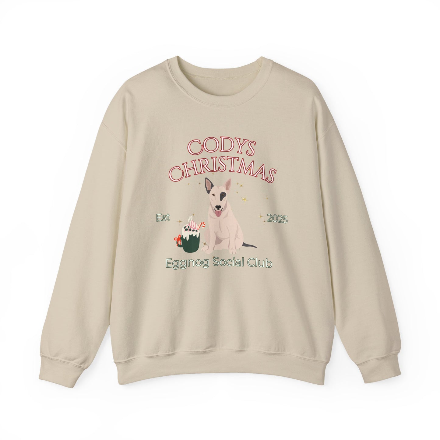 Bull Terrier Dog Christmas Social Club Unisex Heavy Blend Crewneck Sweatshirt Custom Name