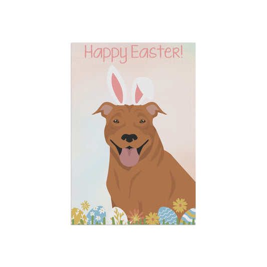 American Pitbull Terrier Dog Happy Easter Garden Flag