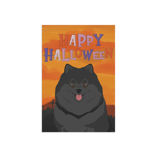 Pomeranian Dog Halloween Garden Flag