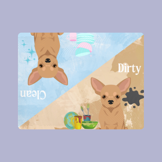 Chihuahua Dog Clean & Dirty Fridge Magnet Set 3 Pack