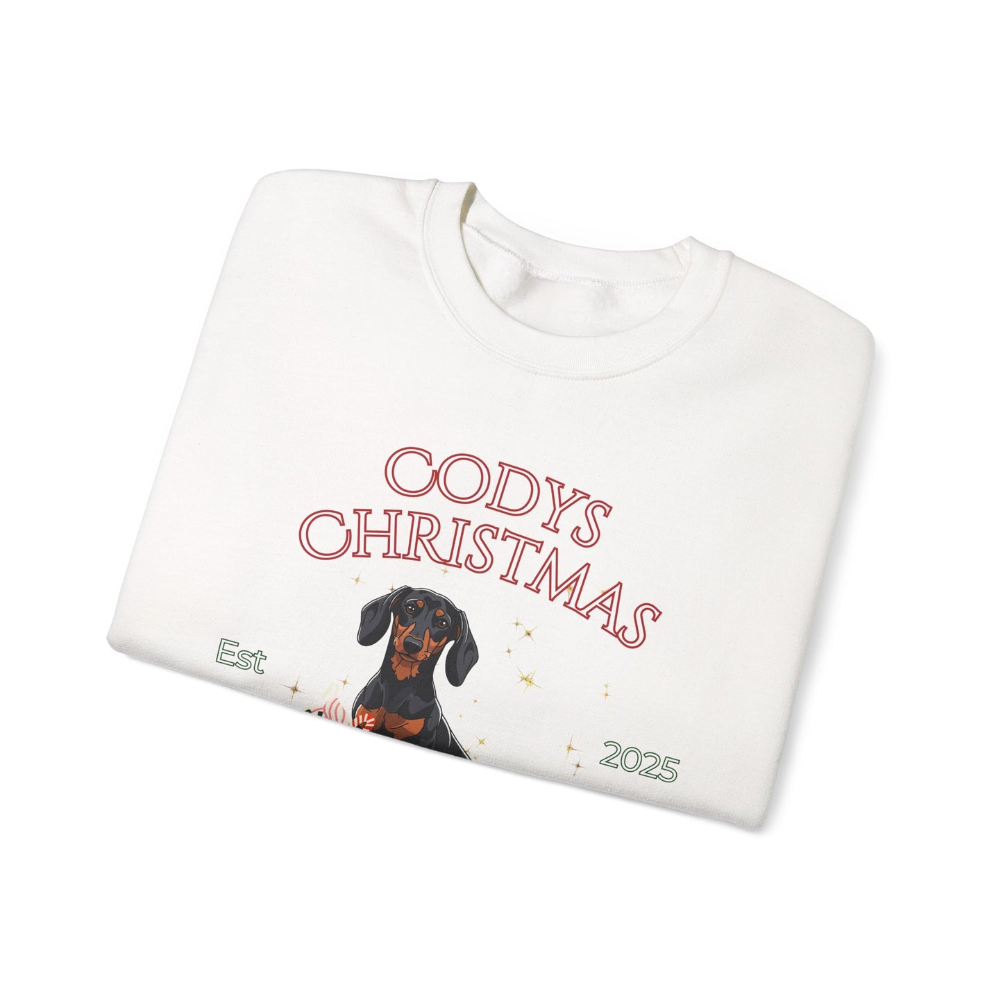 Dachshund Dog Christmas Social Club Unisex Heavy Blend Crewneck Sweatshirt Custom Name