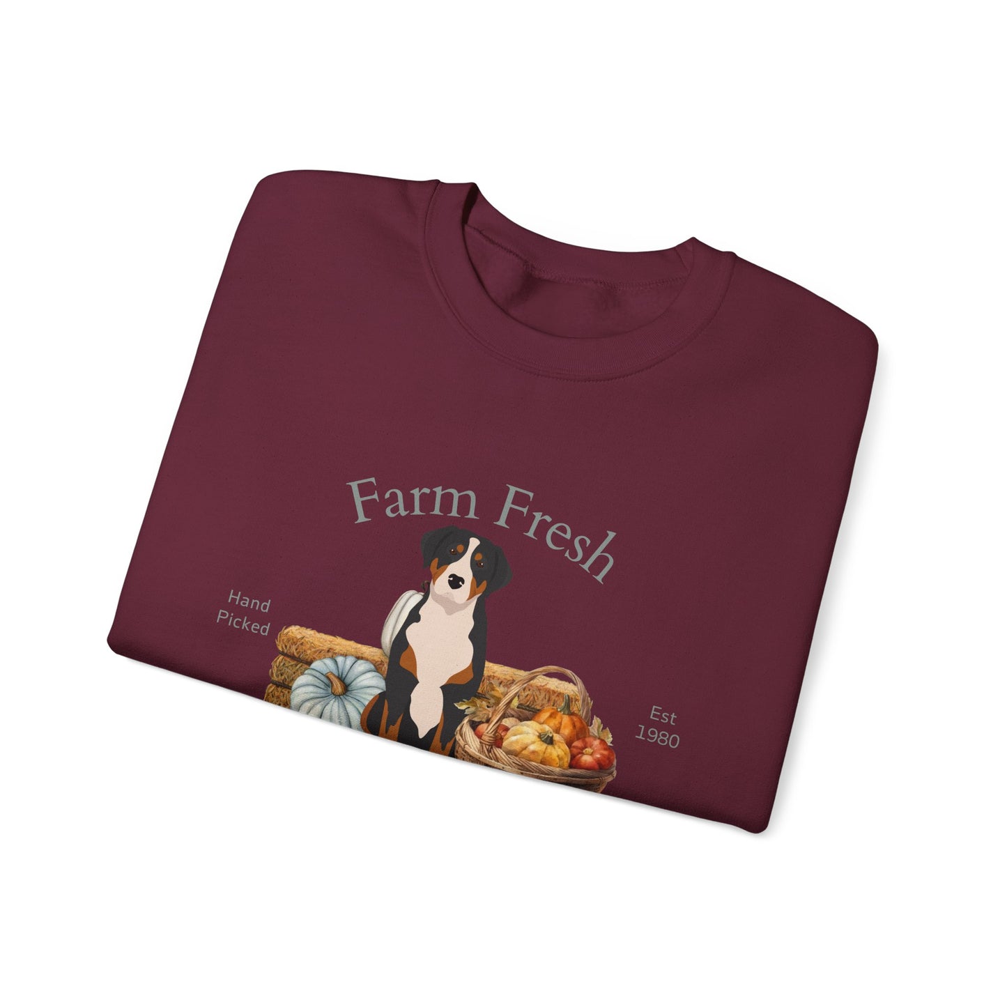 Greater Swiss Mountain Dog Dog Fall Farm Fresh Unisex Heavy Blend Crewneck Sweatshirt