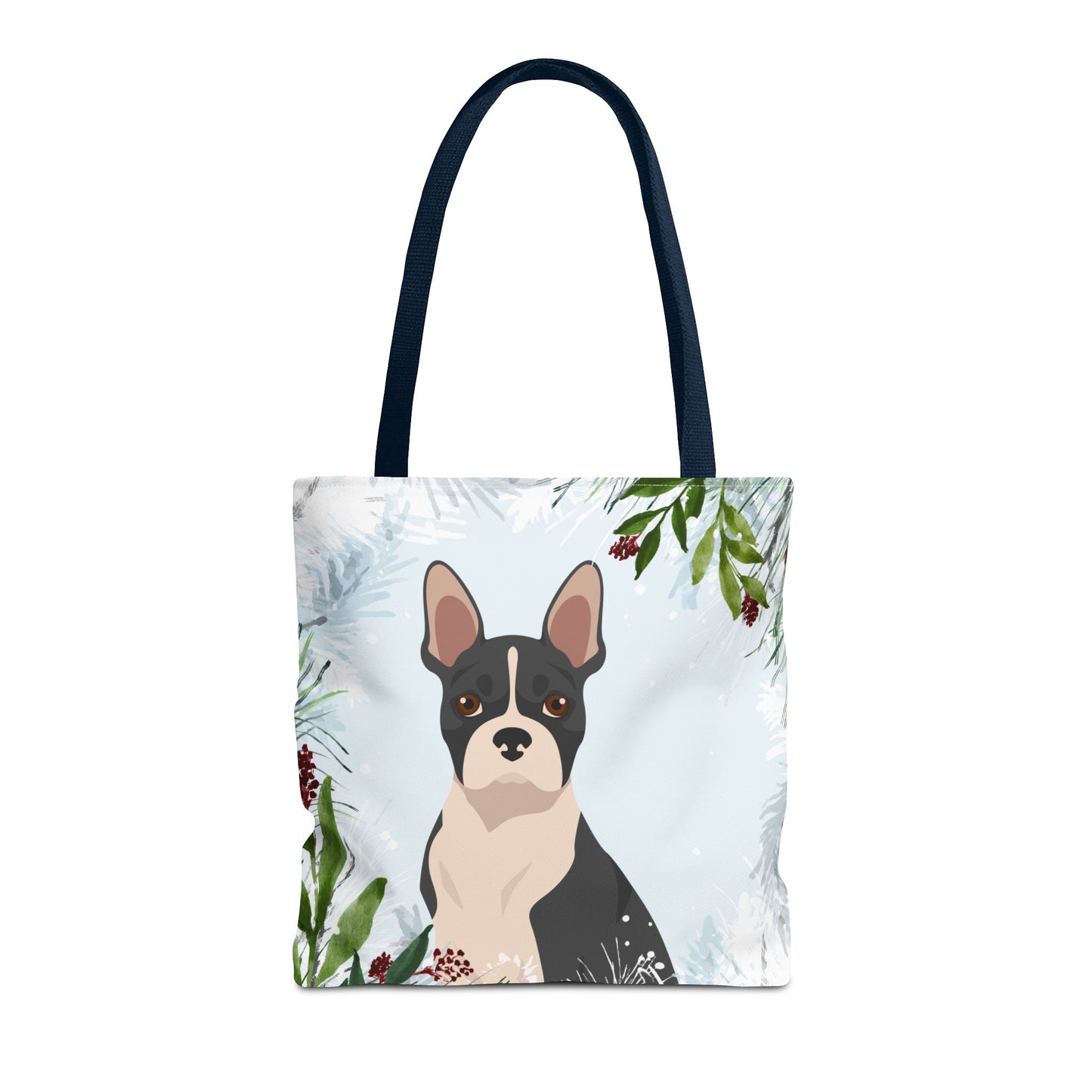 Boston Terrier Dog Christmas Holiday Tote Bag 16x16